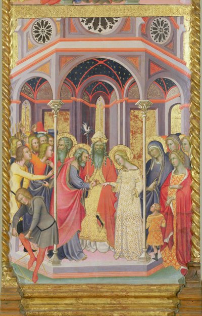 Triptyque du Couronnement de la Vierge, aile gauche représentant le Mariage de la Vierge - also Manfredi de Battilori Bartolo di Fredi